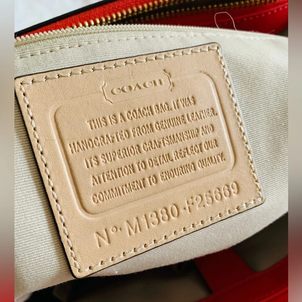 COACH Leather Peyton Double Zip CarryAll Handbag - Picture 12 of 16